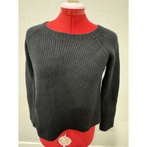 co collection black Ribbed Crop cashmere sweater sz s